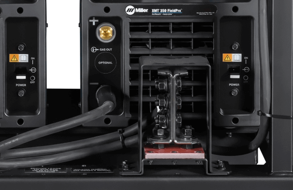 Miller XMTÂ® 350 FieldProâ„¢ Narrow 4-Pack Rack 907739 Bottom of RAck Cropped